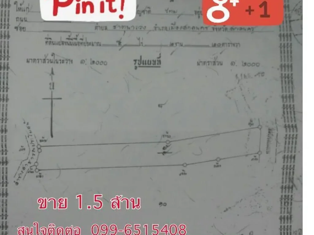 ขายที่นา ซอยหมู่บ้านโชคประชา ตรงข้ามทางเข้าสนามบินสกลฯ