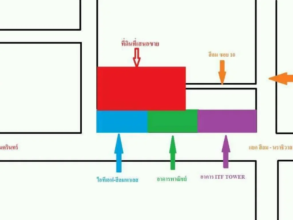 ขายที่ดิน 1-2-454 ไร่ ติดถนนนราธิวาสซอย 1 สีลมซอย 10