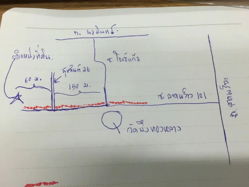 ขายที่ดิน เปล่า ซ ลาดพร้าว 101 ด้านหน้าติดลำรางสาธารณะ ติดถนนซอยหลัก เข้าออกได้หลายทาง