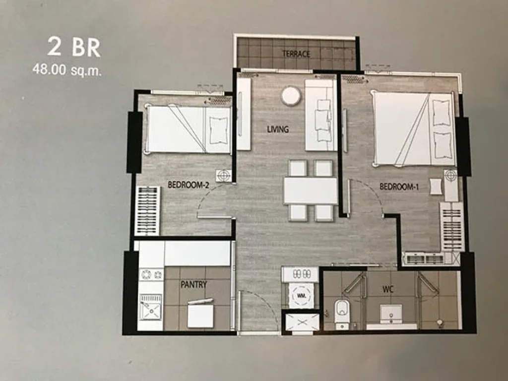 ขายดาวน์ขาดทุน 2 ห้องนอน The niche mono BTS แบริ่ง โทร 0882291628