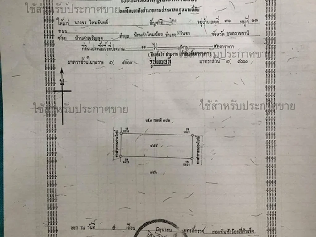 ขายที่ดินเปล่าติดถนนลาดยาง นิคมลำโดมน้อย อสิรินธร จอุบลราชธานี