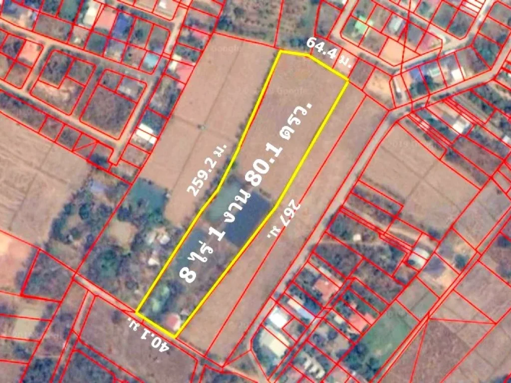 ขายที่ดิน 8-1-801 ไร่ บหนองโจด ตบ้านเป็ด ใกล้บึงหนองโคตร เหมาะทำบ้านจัดสรร