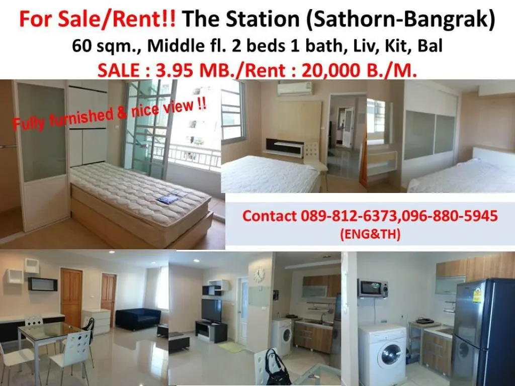 For SaleRent The Station Sathon-Bangrak near BTS saphantaksin 500 m