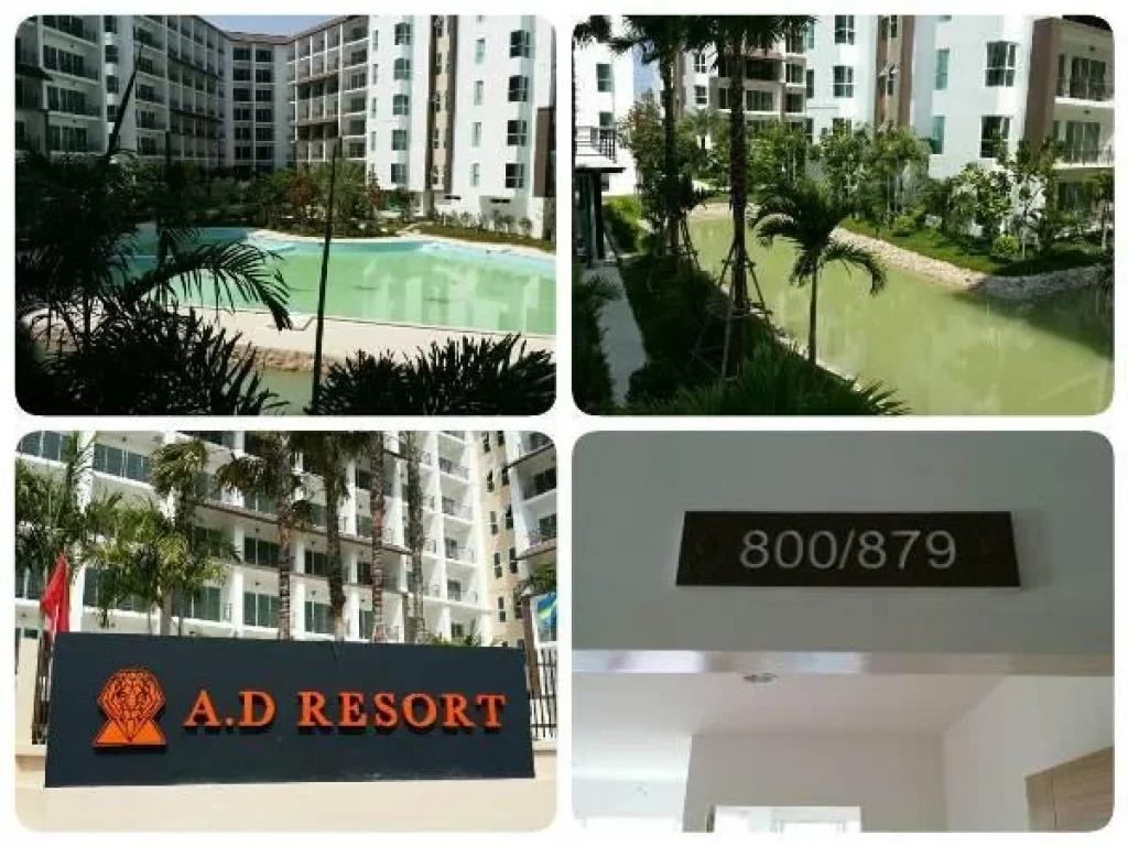 ขายดาวน์คอนโด AD Resort Huahin เอ ดี รีสอร์ท หัวหิน 1 ห้องนอน ขนาด 56 ตรม วิวเลคสระน้ำ