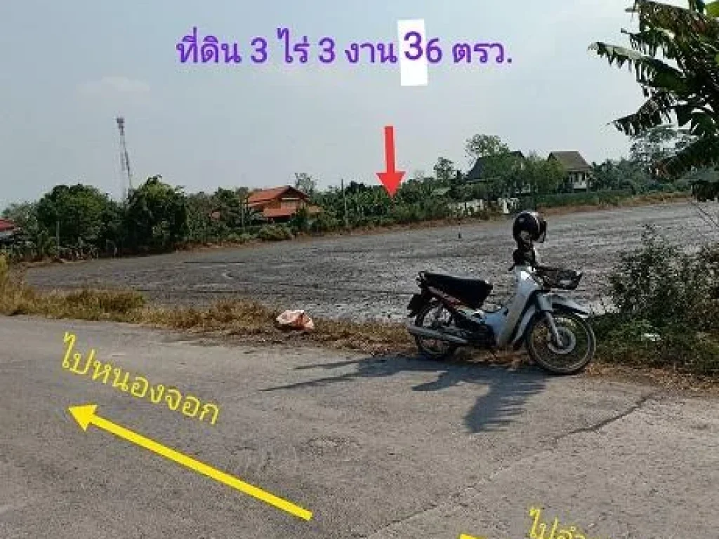 ที่ดินแขวงคลองสิบสอง หนองจอก กทม 3 ไร่ 3 งาน 36 ตรว ตอถนนลาดยาง ราคาต่อรองได้