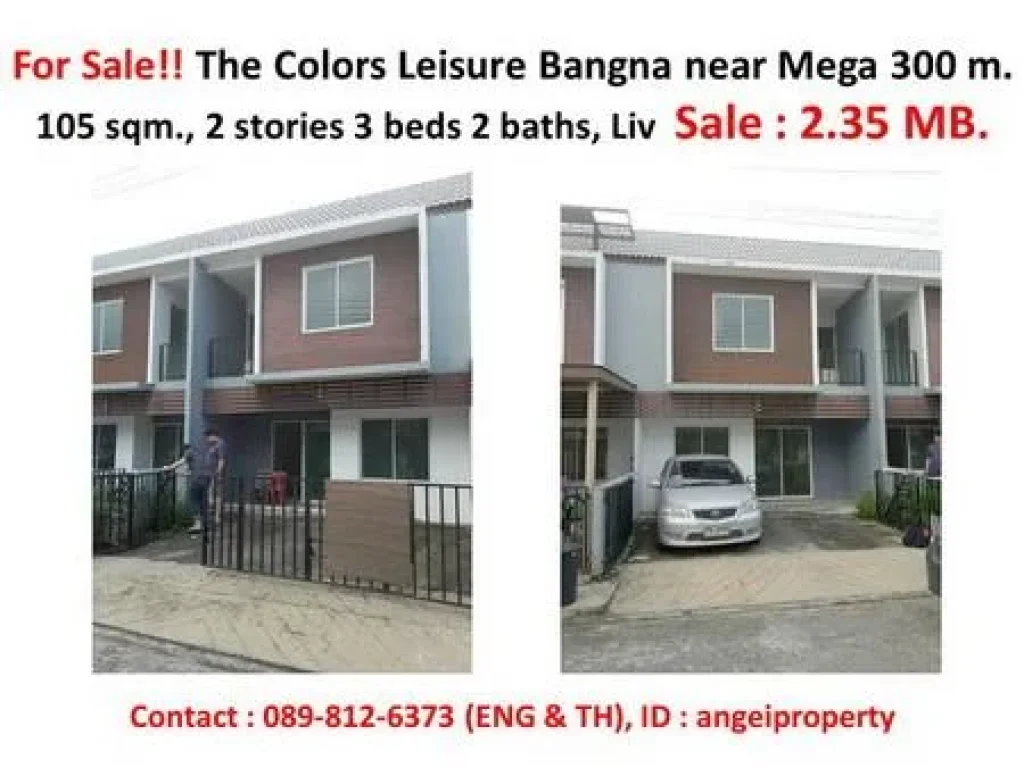 For sale Townhouse The Color Leisure Bangna km at 8 Near Mega Bangna 300 m