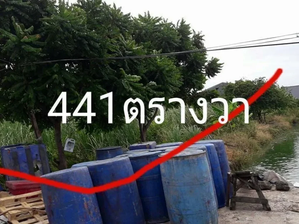 ที่ดินแพรกษาซอย4เนื้อที่441วาๆละ15000เหมาะสำหรับสร้างอู่โกดังโรงงานและอื่นๆเข้าซอย150เมตร