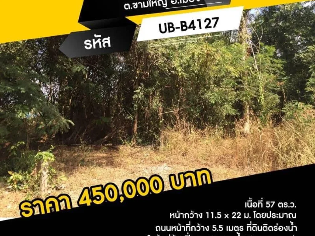 ขายที่ดินสำหรับสร้างบ้าน ติดน้ำ หลังขนส่งใบขับขี่ ตขามใหญ่ อเมือง