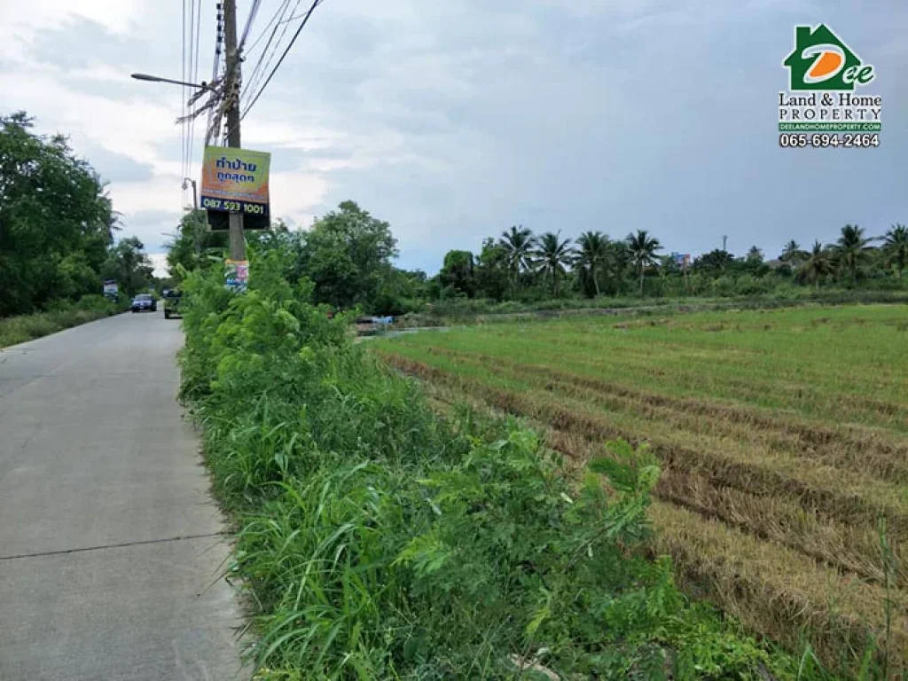 ขายที่ดินเปล่า 12 ไร่ 378 ตรว ริมถนนพุทธมณฑลสาย5 บางกระทึก สามพราน นครปฐม LA0135