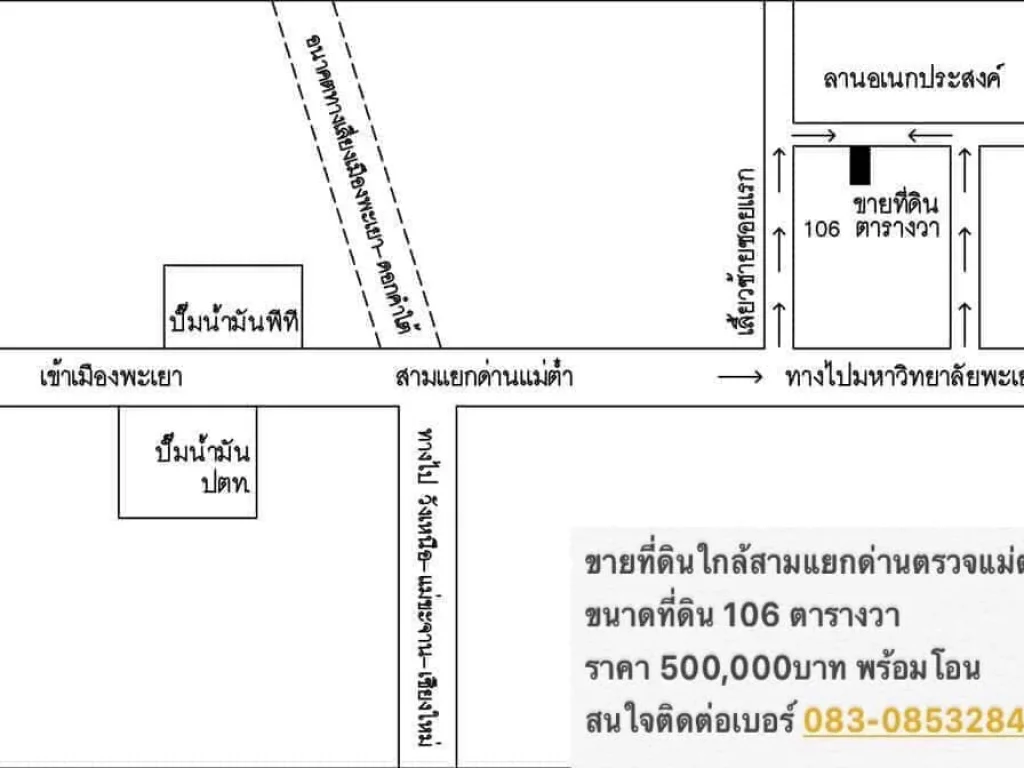 ที่ดินเปล่าพร้อมโอน 4แยกด่านตรวจแม่ต๋ำ