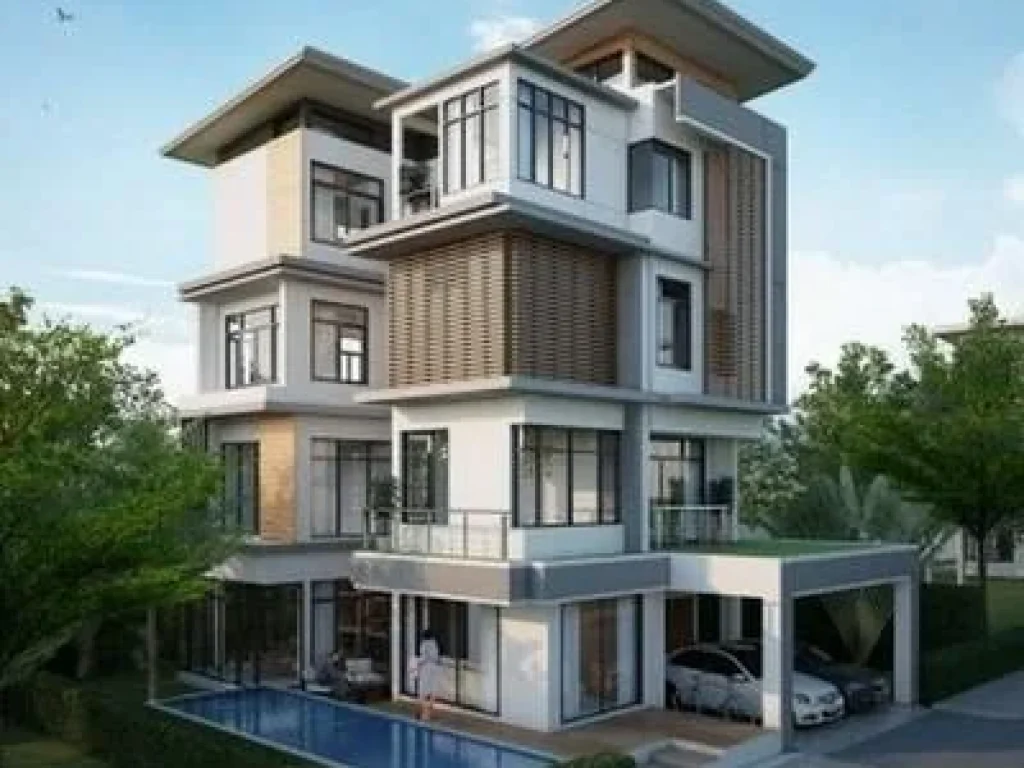 ขายหรือให้เช่าบ้านเดี่ยวหรู H-Cape Residence ซอยสวนสยาม 24 ซอยเสรีไทย 73 สไตล์โมเดิร์น 4 ชั้น พร้อมสระว่ายน้ำส่วนตัว