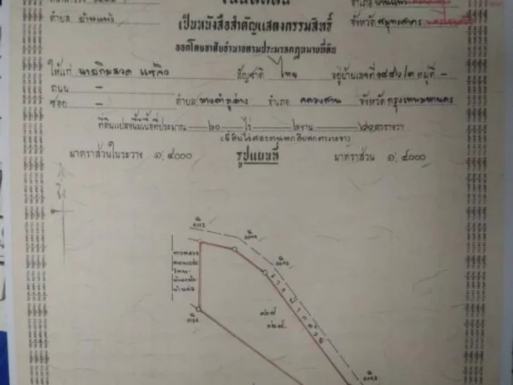 ขายที่ดินติดถนนบ้านแพ้ว ใกล้โรงพยาบาลบ้านแพ้ว เนื้อที่ 20ไร่2งาน66ตรวอบ้านแพ้ว จสมุทรสาคร ที่ดินติดถนน2ด้าน