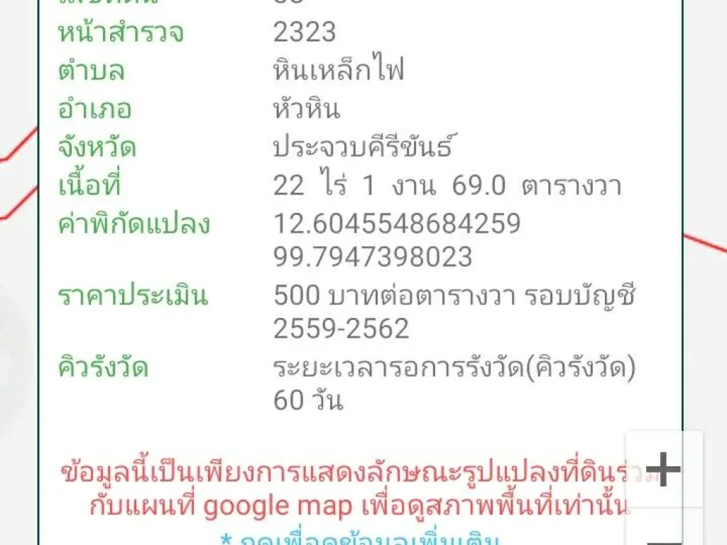 ขายที่ดิน 22ไร่ ไร่ละ 5 แสน ต หินเหล็กไฟ อ หัวหิน