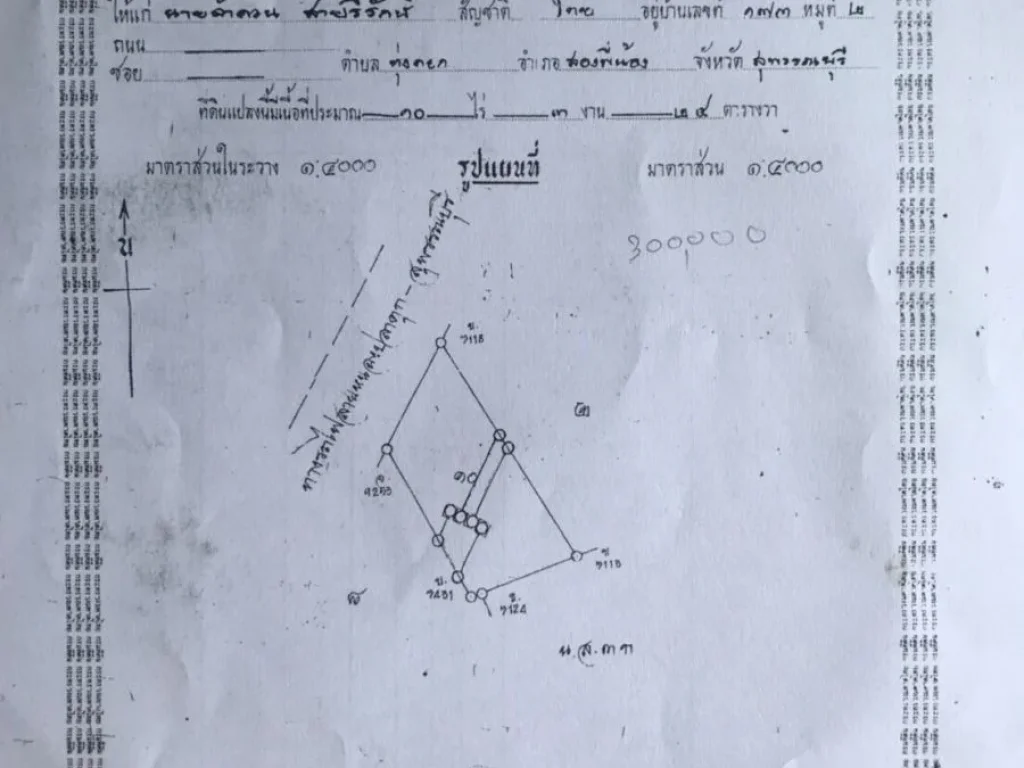 ขายที่โฉนด 10 ไร่ 3 งาน อสองพี่น้อง จสุพรรรบุรี