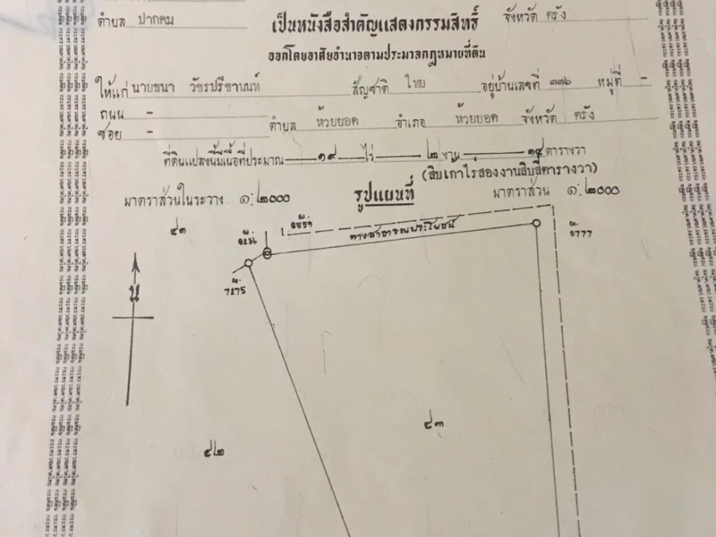 ขายที่ดินเปล่าเหมาะทำสวนยางติดถนน2ด้านใกล้ถนนบายพาส