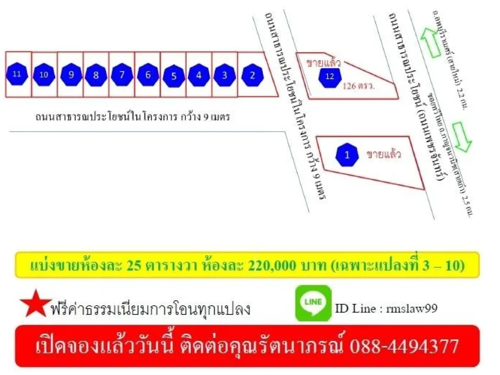 ที่ดินแบ่งขายซอยทวีไทย น้ำน้อย