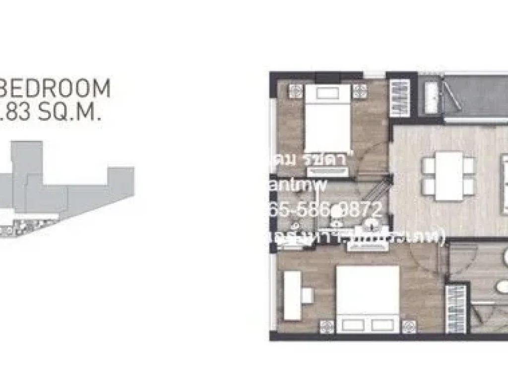 คอนโดฯ Craft Ploenchit คราฟท์ เพลินจิต ขนาด 73 ตร-ม 2