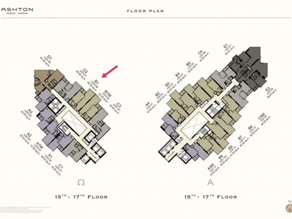 ขายดาวน์คอนโด ASHTON Asoke - Rama 9 ชั้น 27 ขนาด 425 ตรม1 ห้องนอน 1 ห้องน้ำ ตึก Omega