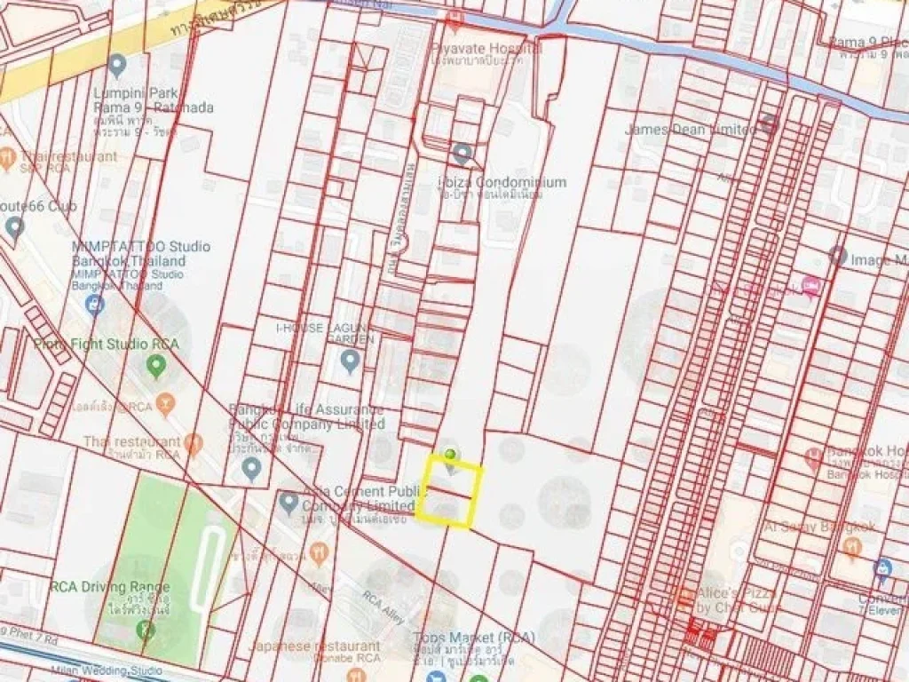 ขายที่ดินใกล้ RCA ถนนพระราม 9 เนื้อที่ 2 ไร่ 1 งาน 900 ตารางวา