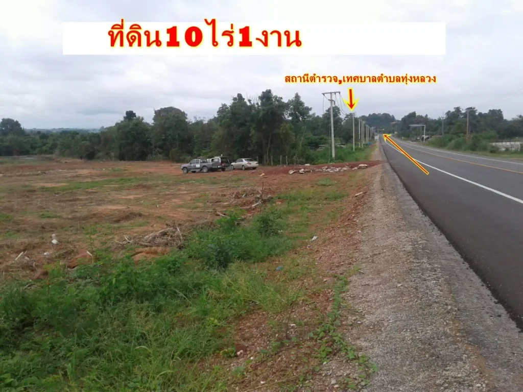 ขายที่ดิน10ไร่1งาน ใกล้สถานีตำรวจและเทศบาลตำบลทุ่งหลวง500เมตร หน้ากว้าง115เมตร ติดถนนทุ่งหลวง-ปากท่อ ขายเหมา5ล้านบาท