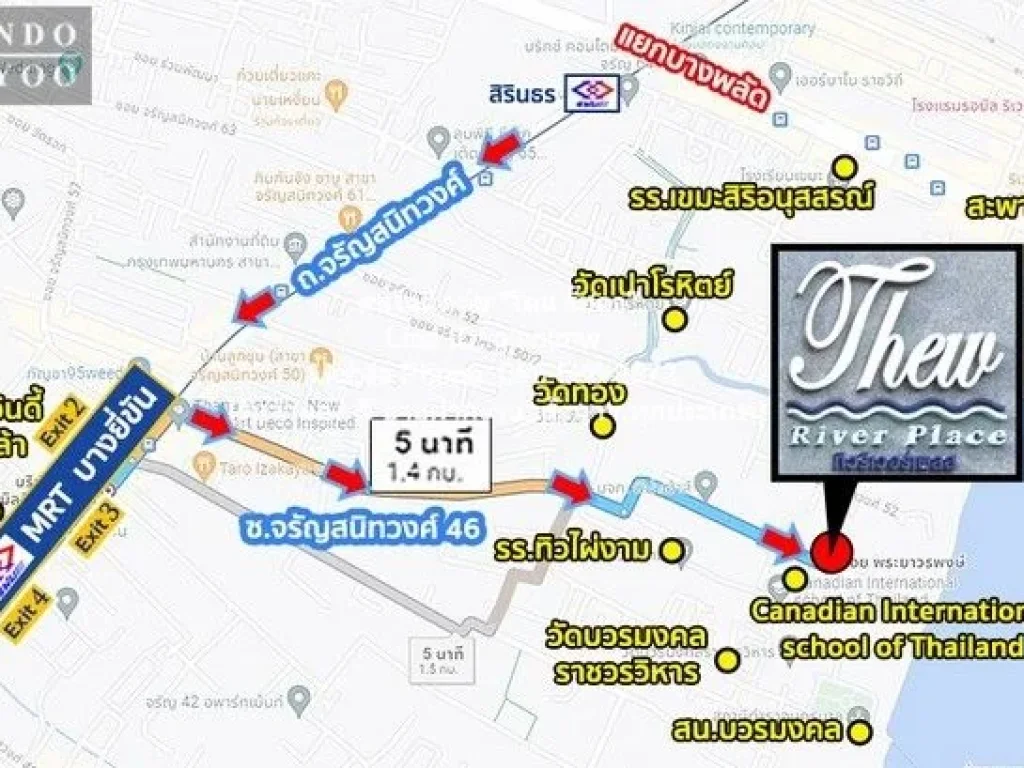 คอนโด Thew River Place 100 SQUARE METER 28000 THAI BAHT