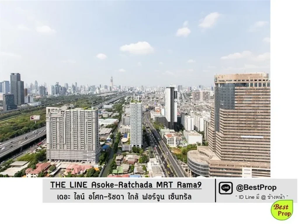 Top floor unit Best view at THE LINE Asoke-Ratchada MRT Rama 9 for RENT