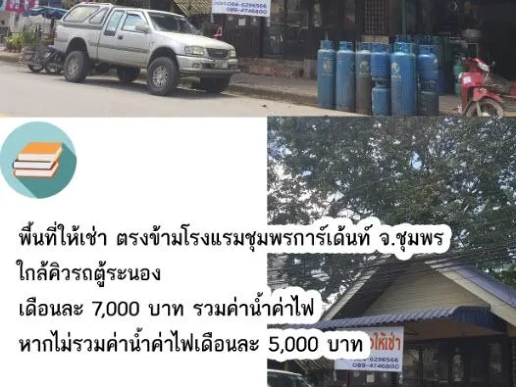 พื้นที่ให้เช่า ตรงข้ามโรงแรมชุมพรการ์เด้นท์ จชุมพร