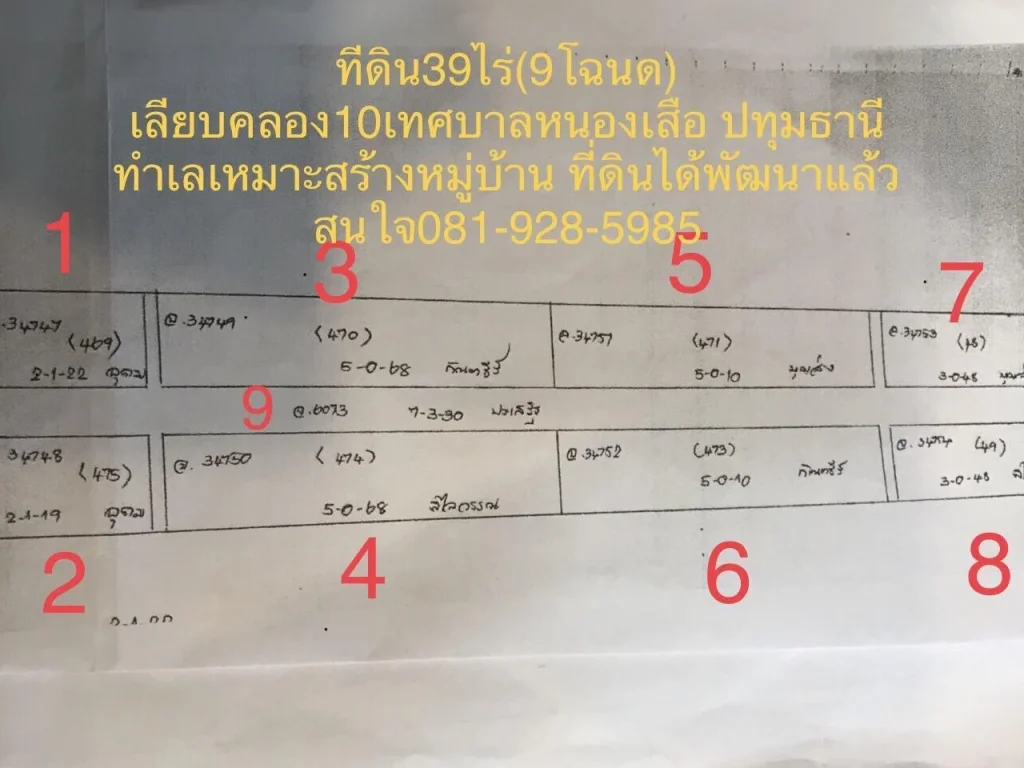 ขายที่ดิน39ไร่สำหรับสร้างหมู่บ้านขาย