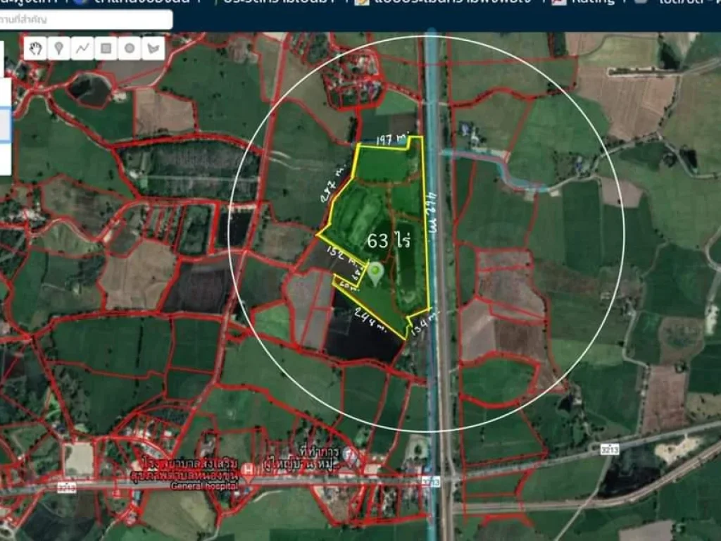 ขายที่ดินพร้อมสิ่งปลูกสร้าง 63 ไร่ ห่างรพหนองขุ่น 17 km