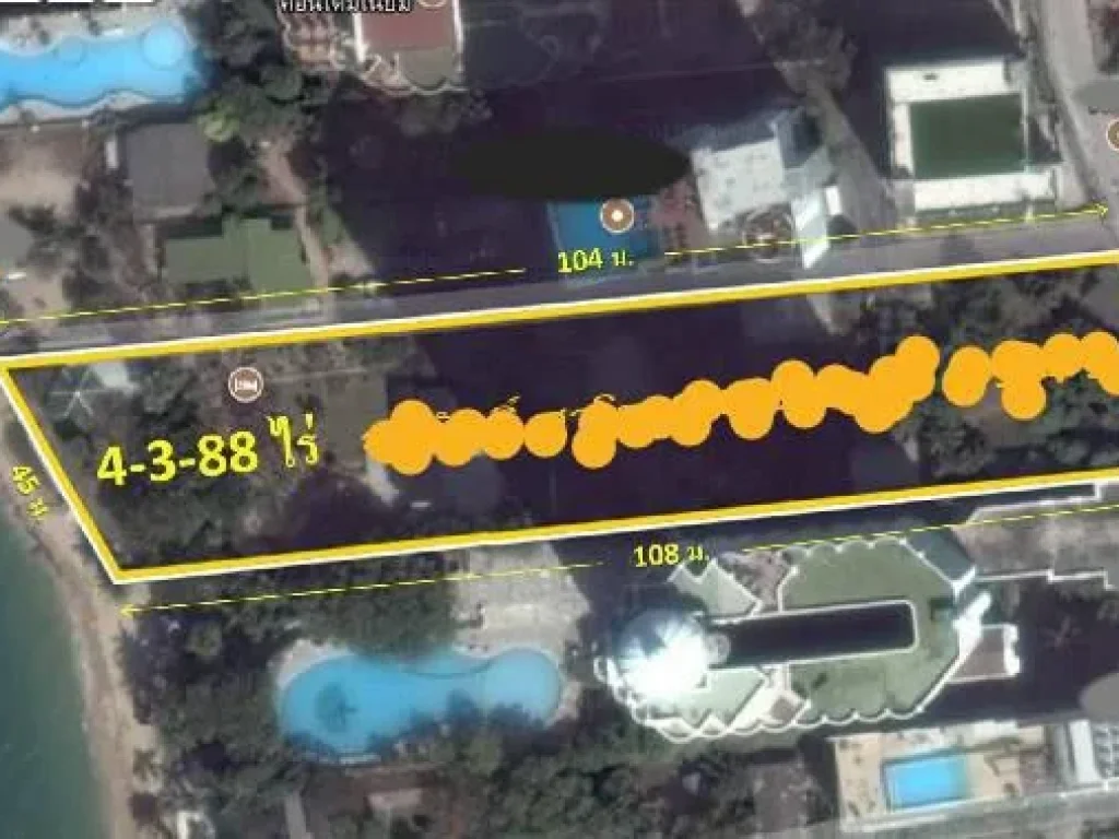 ขายที่ดินติดทะเล พัทยา 4-3-88 ไร่ เหมาขาย 750 ล้าน