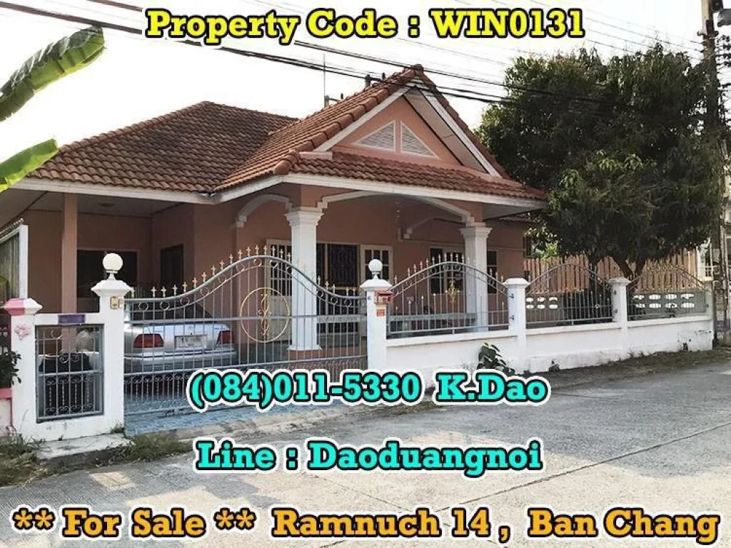 Corner House for Sale Ramnuch 14 Ban Chang 3 Bedrooms 2 Bathrooms Sales Price 275 MB