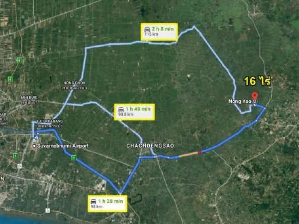 ขายที่นาหนองยาว 16 ไร่ ใกล้ถนนเส้น 3002 - 14 กม พนมสารคาม ฉะเชิงเทรา