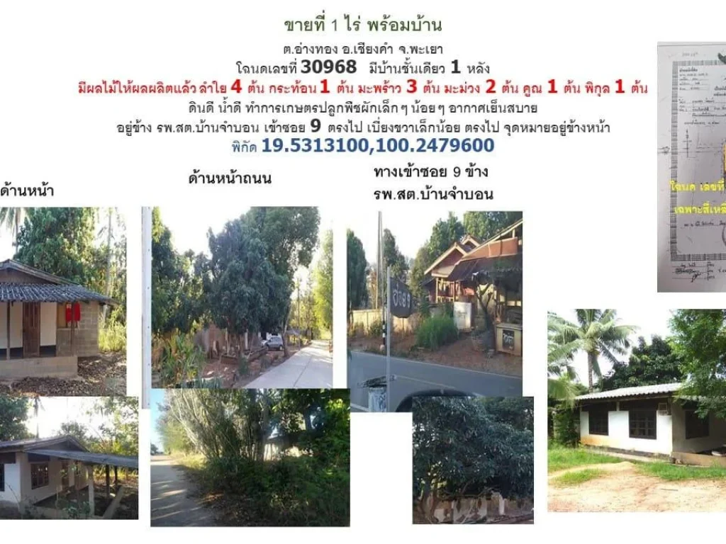 ขายที่ดินพร้อมบ้าน 1 ไร่