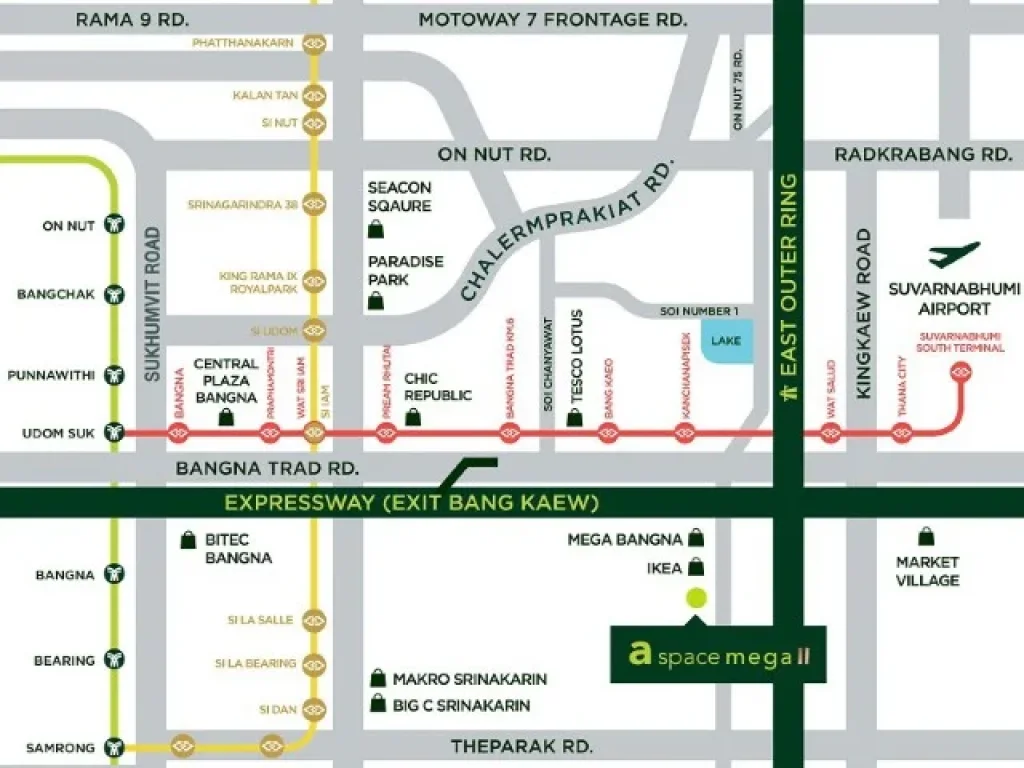 ขายดาวน์ คอนโด เอ สเปซ เมกา 2 A Space Mega 2 คอนโดมิเนียม ถนนบางนา-ตราด เลียบทางพิเศษกาญจนาภิเษก