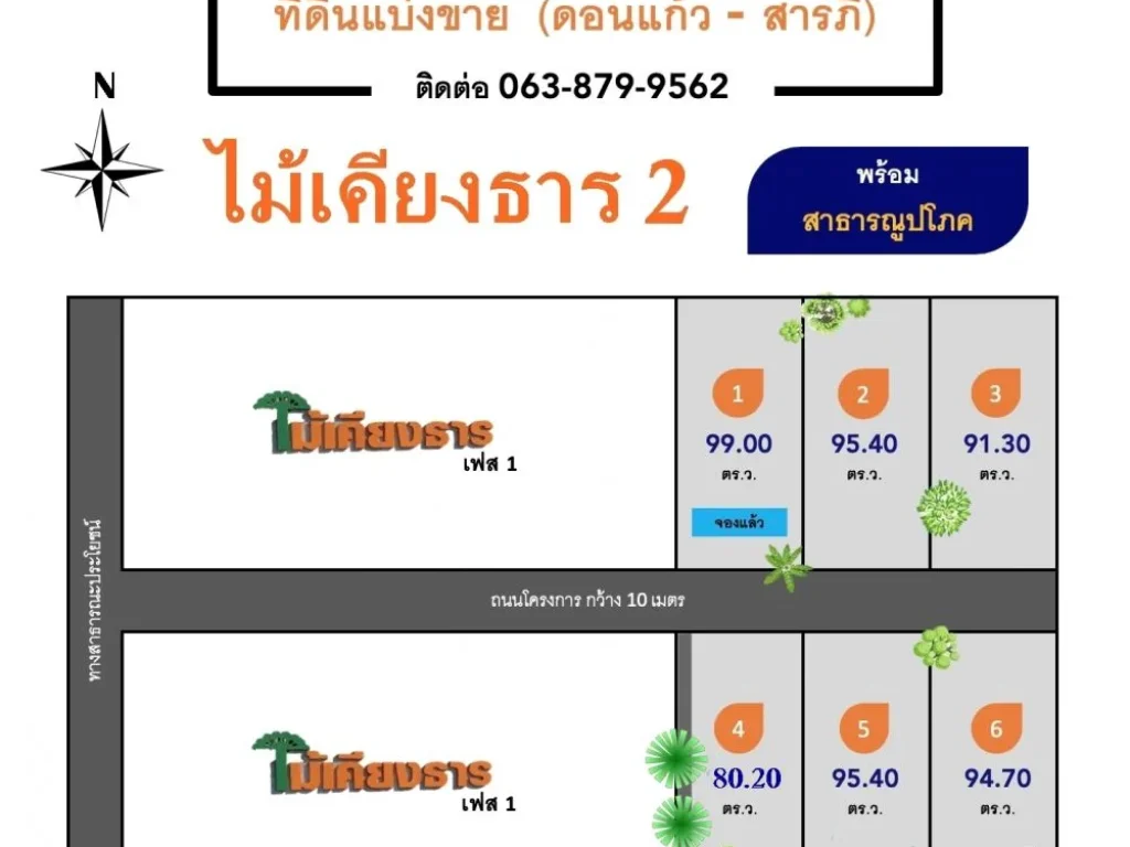 ที่ดินแบ่งขายราคาถูก 8500 บาท ต่อตารางวา โซนน้ำโจ้ ดอนแก้ว สารภี ใกล้ชุมชน พร้อมถนนไฟฟ้าประปา