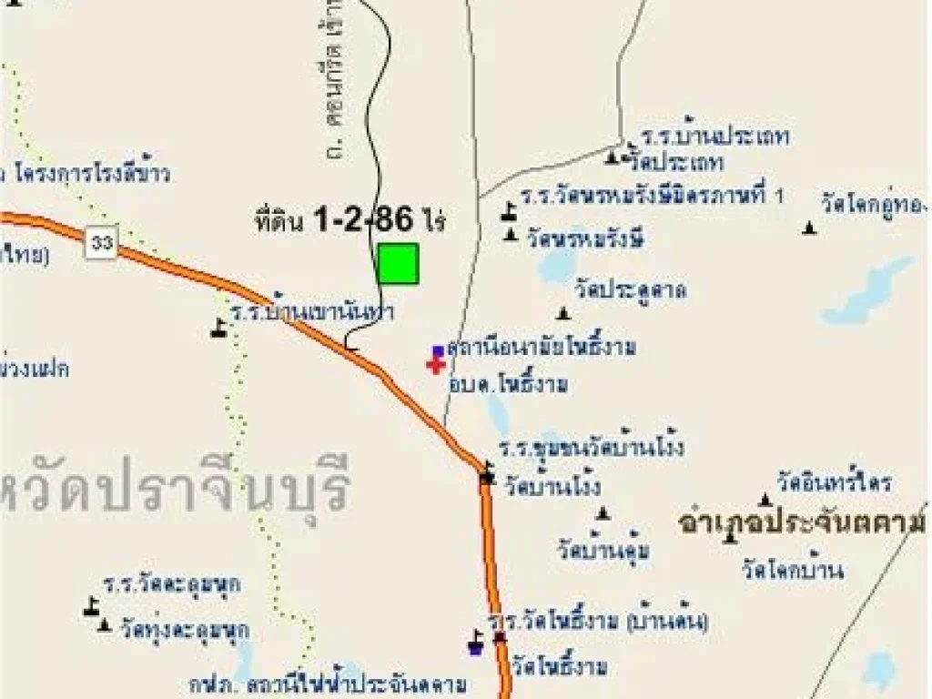 ขายที่ดิน ตโพธิ์งาม ห่างถ33 ประมาณ 200 เมตร