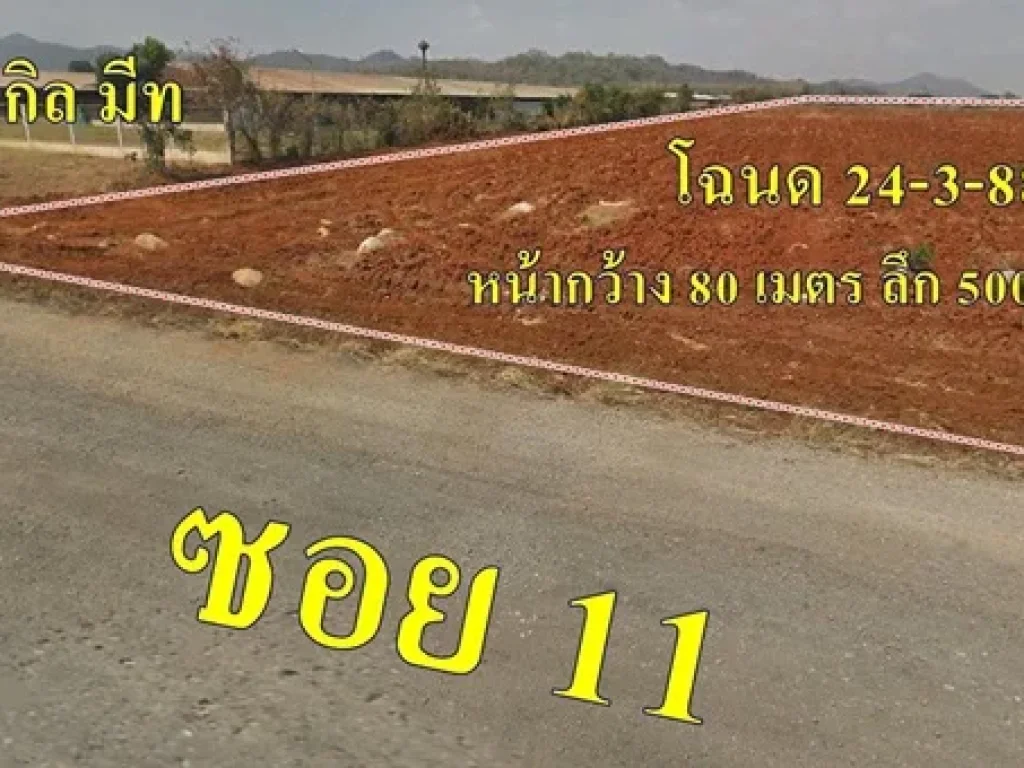 ที่ดินติดซอย11 ตช่องสาริกา อพัฒนานิคม จลพบุรี ไร่ละ 4 แสน