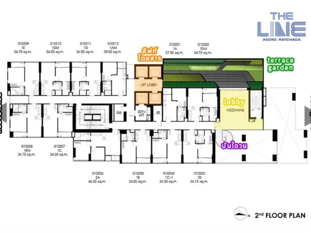 ขายคอนโด The Line อโศก-รัชดา 35 ตรม ชั้น5 ใกล้ MRT พระราม9