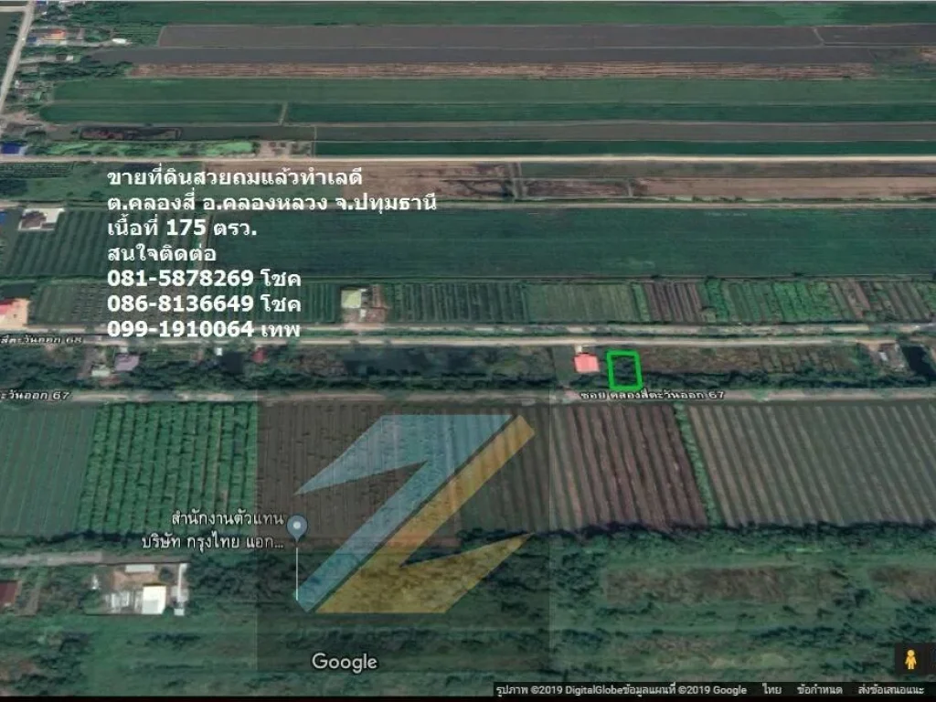 ขายที่ดินถมแล้ว 175 ตรวา ทำเลดีใกล้แหล่งชุมชน ตคลอง 4 อคลองหลวง จปทุมธานี