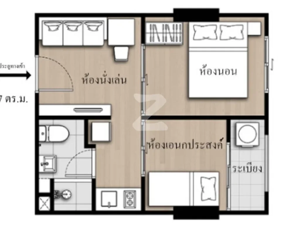 ให้เช่าคอนโด เคนซิงตัน เกษตร แคมปัส 15 ห้องนอน 1 ห้องน้ำ ชั้น 14 ขนาด 307 ตรม