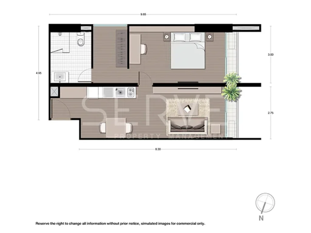 โนเบิล รีโว สีลม ปล่อยเช่า 1 นอน 1 น้ำ 5534 ตรม 35000 บ