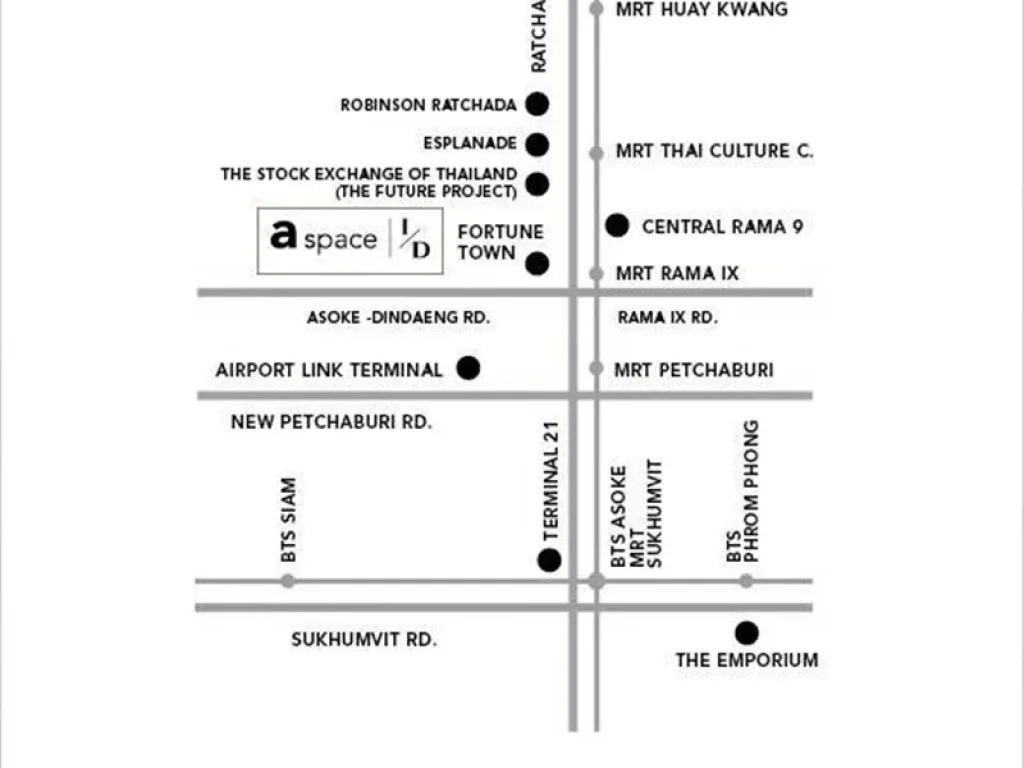 ขาย คอนโด เอ สเปซ ไอดี อโศก-รัชดา A SPACE I D ASOKE-RATCHADA ตั้งอยู่ในย่านพระราม 9