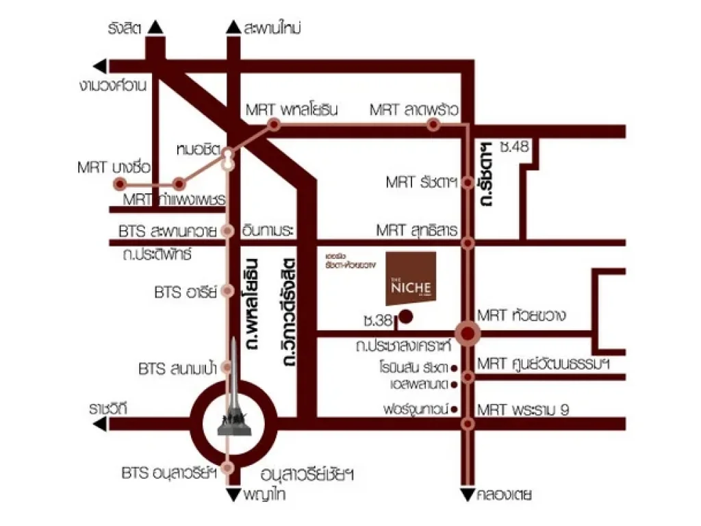 ขายคอนโด เดอะ นิช รัชดา-ห้วยขวาง 35ตรม 1นอนห้องแต่งสวยชั้น14