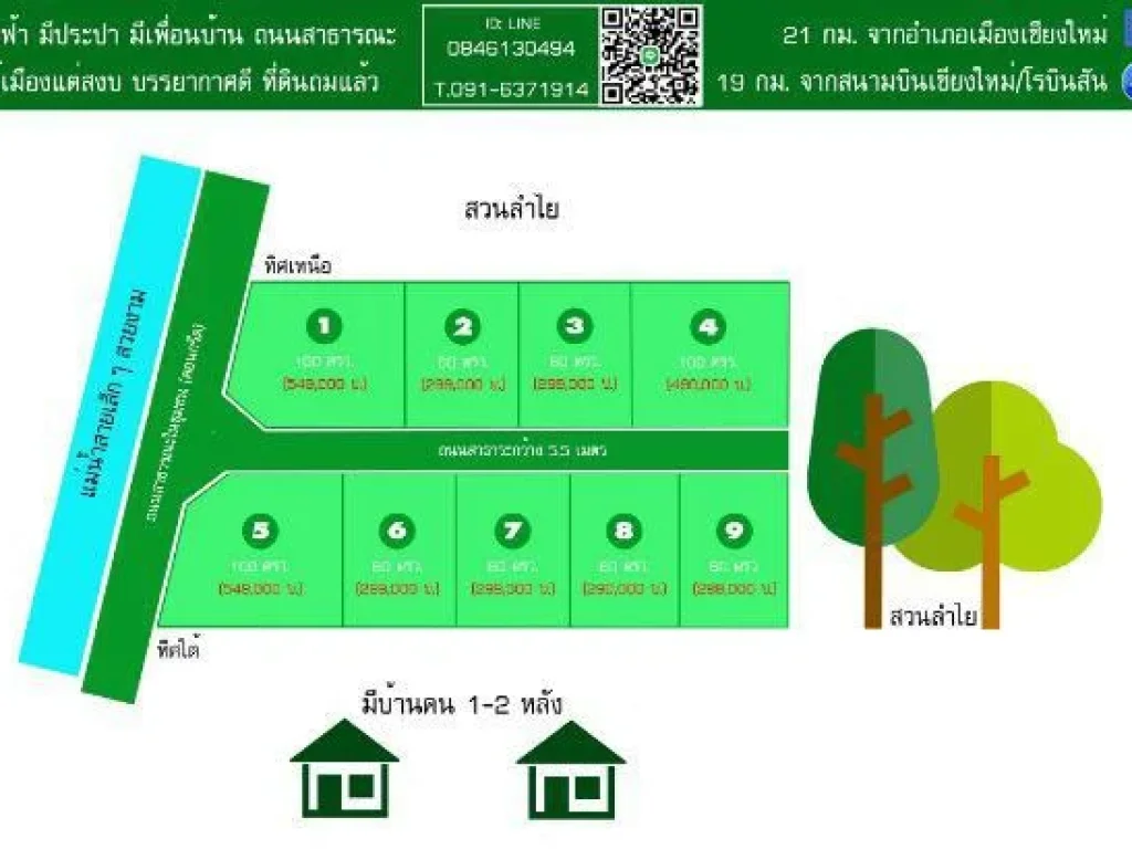 ที่ดินสวยๆราคาดี100ตรว เชียงใหม่-สารภี