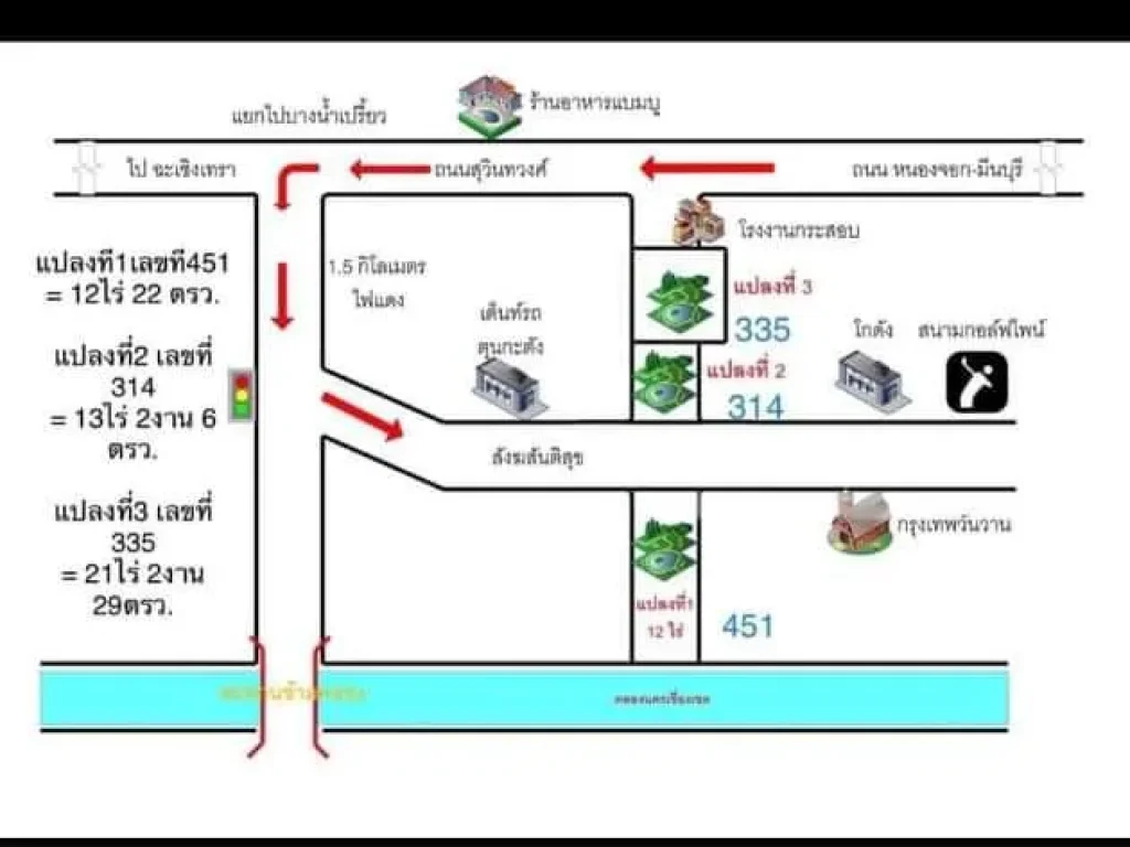 ขายที่ดิน3 แปลง ติดถนน4เลน สุวินทวงค์-มีนบุรี