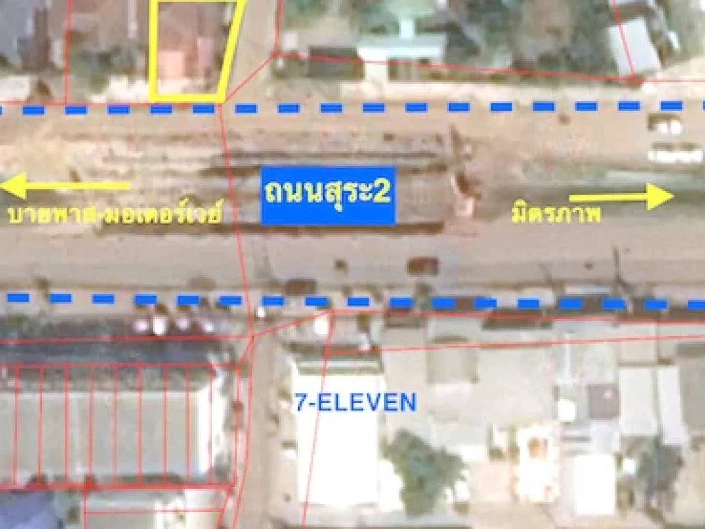 ขายที่ดิน 65ตรวติดถนนสุระ2 หน้ากว้าง 135เมตร ติดแยกท่าตะโก