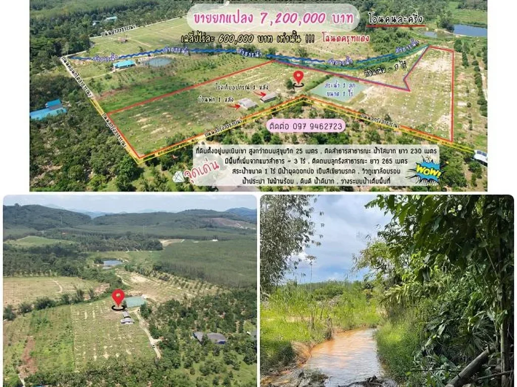 ห้ามพลาด ที่ดินสวนทุเรียนสวย ติดภูเขา ลำธาร น้ำไฟพร้อม ราคาถูกที่สุด