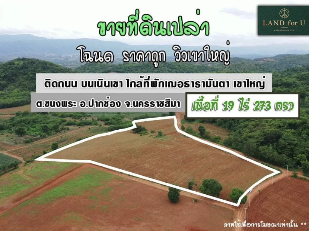 ที่ดินติดถนนวิวเขา 360 องศา ขายที่ดินเขาใหญ่ปากช่อง-บ้านเขาจันทร์หอม ด้านหลังเห็นวิวเขาอากาศดี ใกล้พักเฌอธารามันตาเขาใหญ่