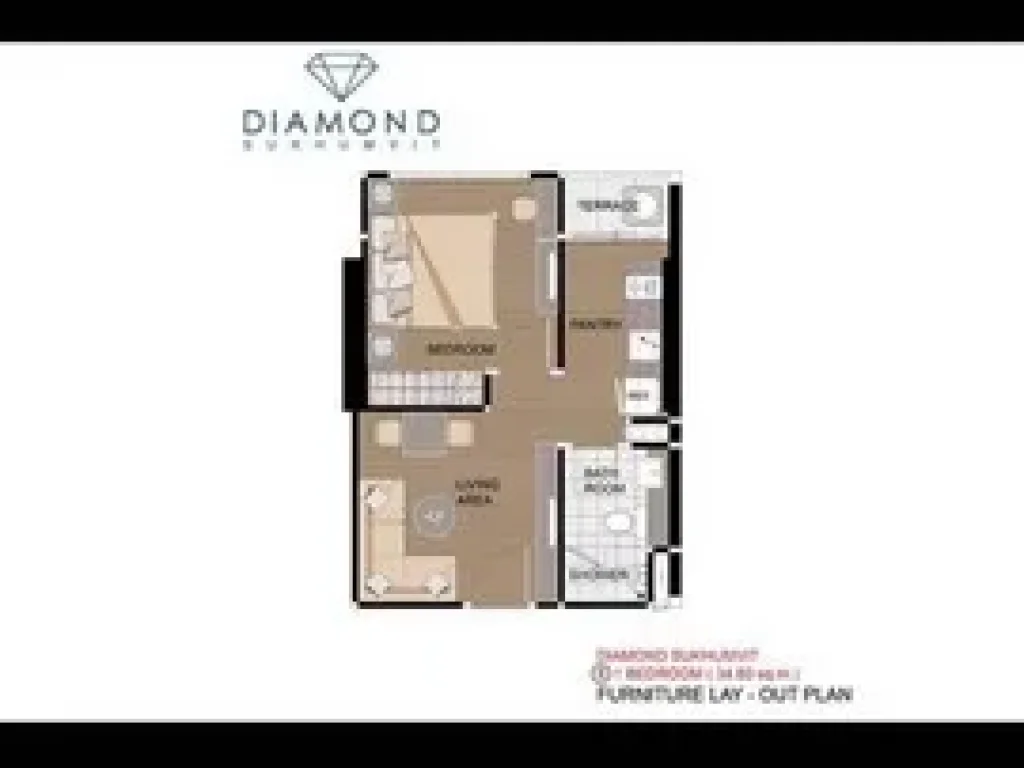 ให้เช่าคอนโด 1ห้องนอน 34 ตรม ที่ Diamond สุขุมวิท50 ใกล้ BTSอ่อนนุช