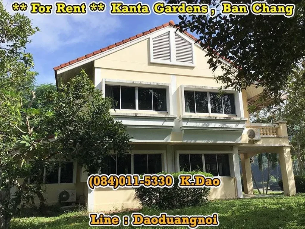 Rental Fee 20000 Baht For Rent Kanta Gardens Ban Chang